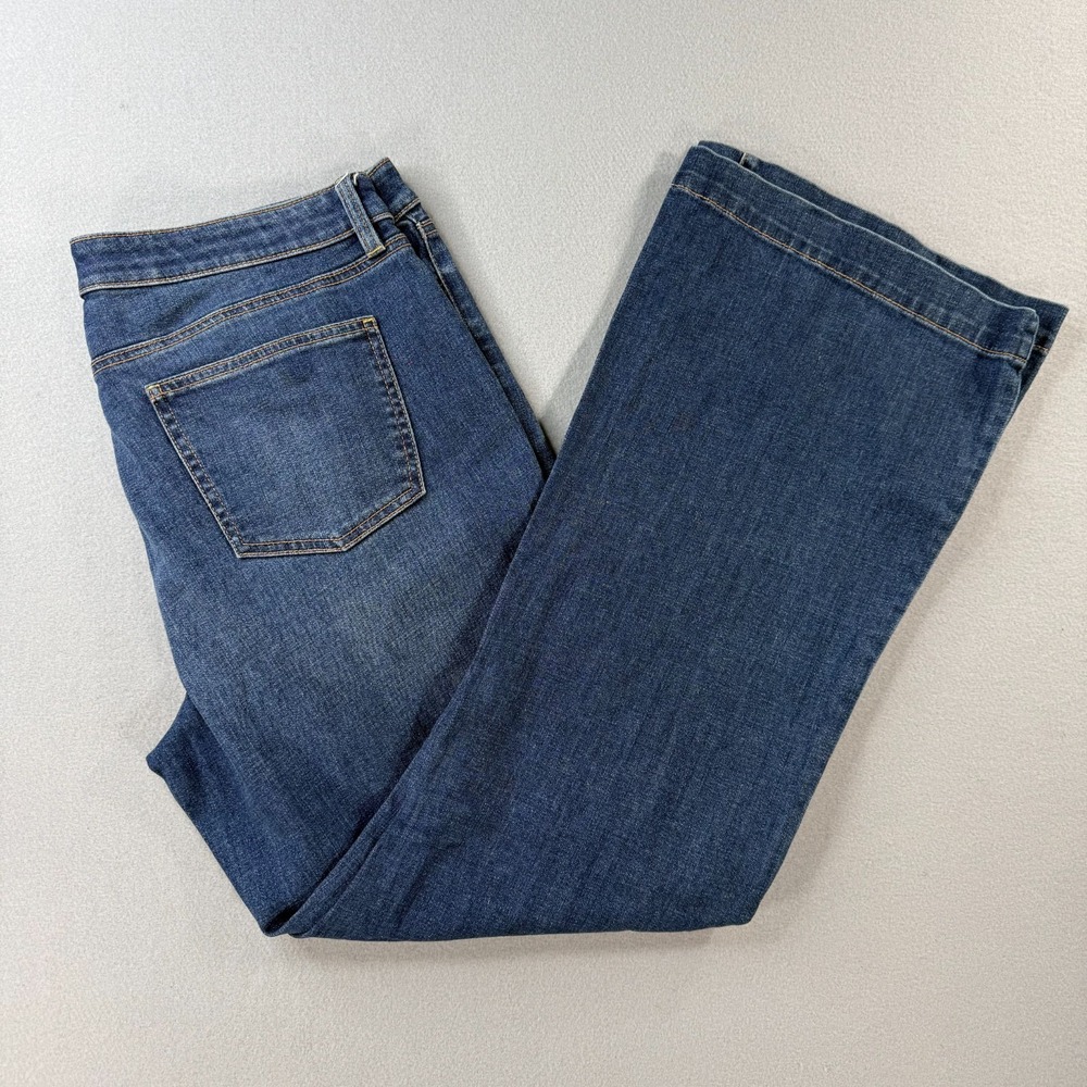 Talbots 14 Flare Jeans Womens Blue Flawless Five-Pocket Denim Pants